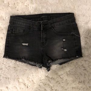 Black jean shorts